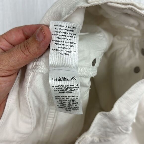 Madewell 24 White Cut Off Raw Fringe Hem Stretch Denim Shorts - Picture 14 of 14